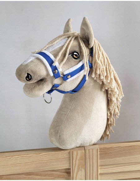 The adjustable halter for Hobby Horse A3 - blue with white furry