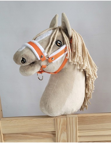 The adjustable halter for Hobby Horse A3 - orange with white furry