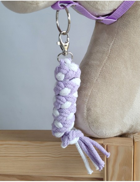 Tether for Hobby Horse made of double-twine cord - white-purple