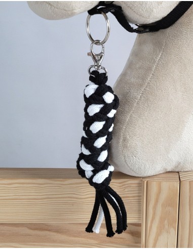 Tether for Hobby Horse made of double-twine cord - white-black