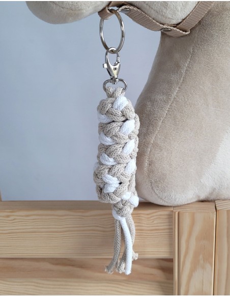 Tether for Hobby Horse made of double-twine cord - white-beige