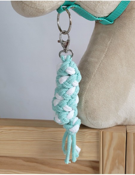 Tether for Hobby Horse made of double-twine cord - white-mint