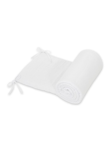 Universal muslin cot bumper 180x30 cm - white