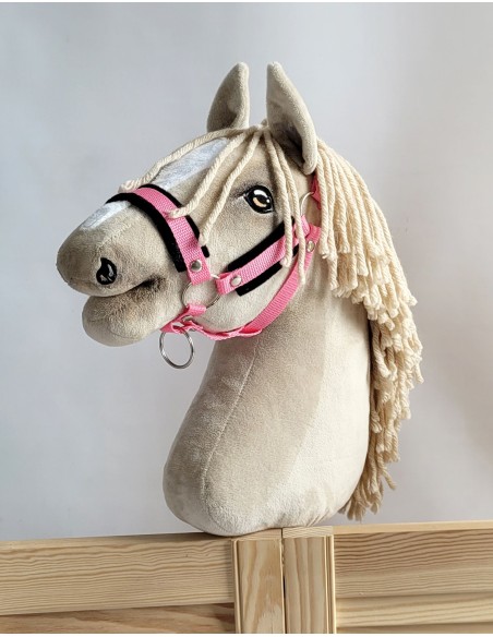 The adjustable halter for Hobby Horse A3 - pink with black furry