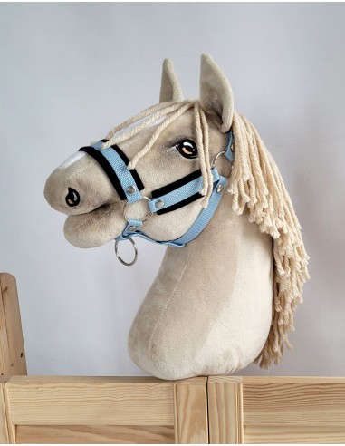 The adjustable halter for Hobby Horse A3 - light blue with black furry