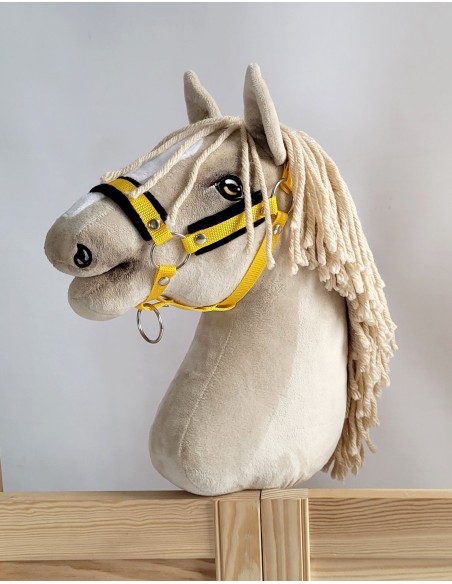 The adjustable halter for Hobby Horse A3 - yellow with black furry