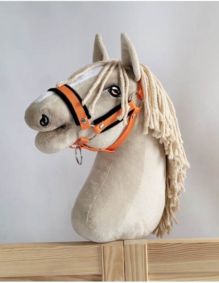 The adjustable halter for Hobby Horse A3 - orange with black furry