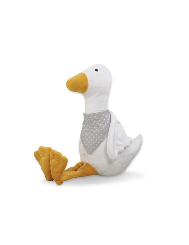 Decorative plush goose with scarf - white