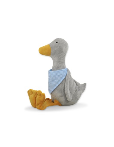 Decorative plush goose with scarf - grey