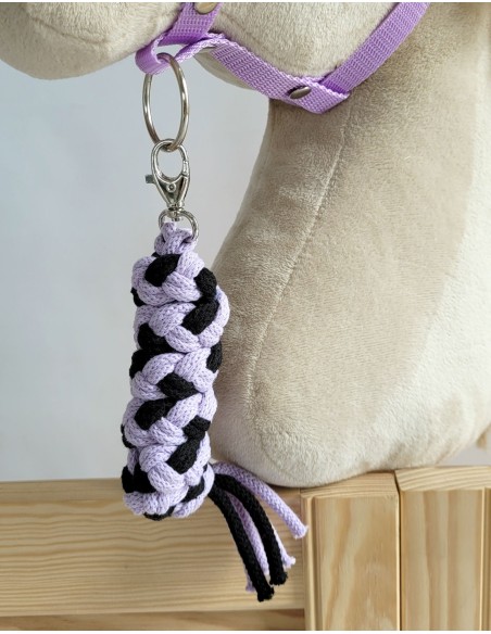 Tether for Hobby Horse made of double-twine cord - black-purple