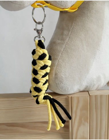 Tether for Hobby Horse made of double-twine cord - black-yellow