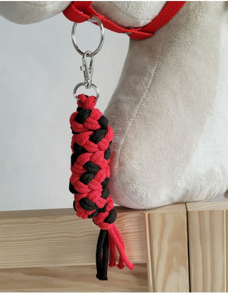 Tether for Hobby Horse made of double-twine cord - black-red