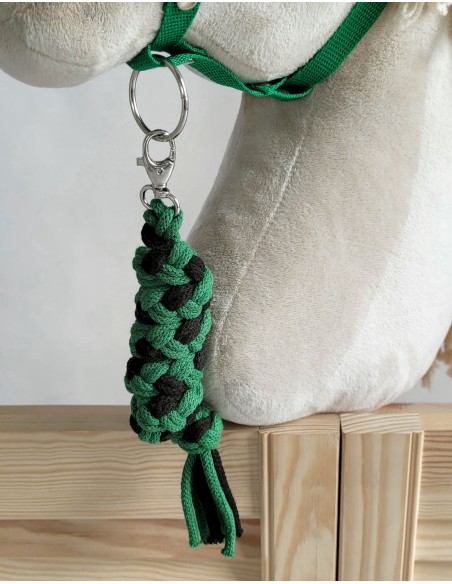 Tether for Hobby Horse made of double-twine cord - black-green