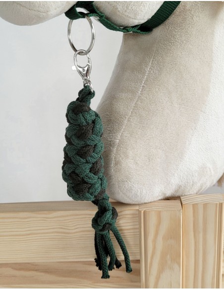 Tether for Hobby Horse made of double-twine cord - black-khaki