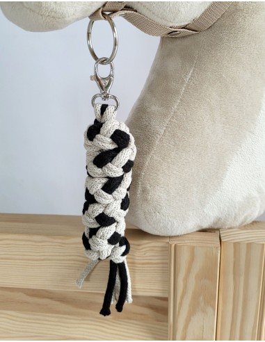 Tether for Hobby Horse made of double-twine cord - black-beige