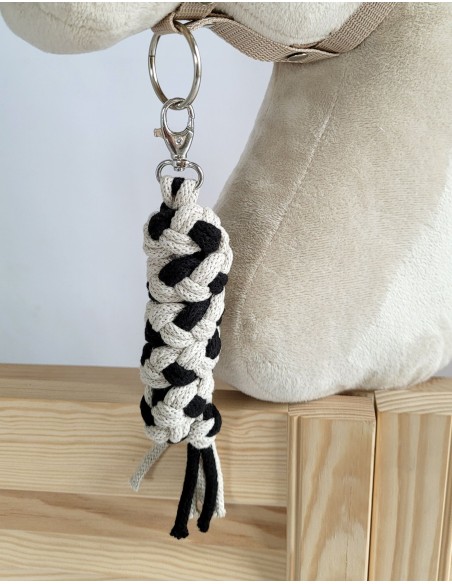 Tether for Hobby Horse made of double-twine cord - black-beige