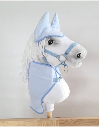 Set for Hobby Horse A3: Fleece blanket + earmuffs - light blue