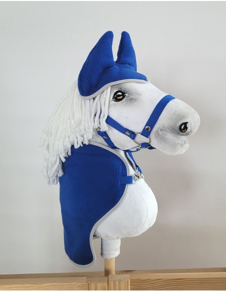 Set for Hobby Horse A3: Fleece blanket + earmuffs - dark blue