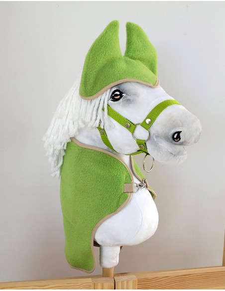 Set for Hobby Horse A3: Fleece blanket + earmuffs - green