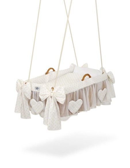 Moses Basket Hanging crib - Gold stars