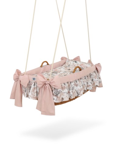 Moses Basket Hanging crib - Sepia roses