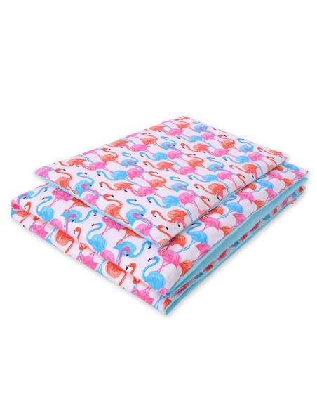 Baby cotton bedding set 2-pcs 135x100 - flamingos