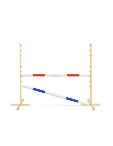 Jumping obstacle for Hobby Horse 160 cm, h-120 cm, with two bars red and blue