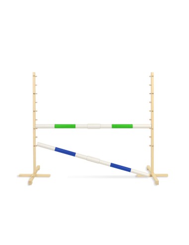 Jumping obstacle for Hobby Horse 160 cm, h-120 cm, with two bars green and blue