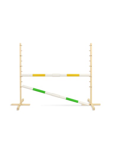 Jumping obstacle for Hobby Horse 160 cm, h-120 cm, with two bars yellow and green