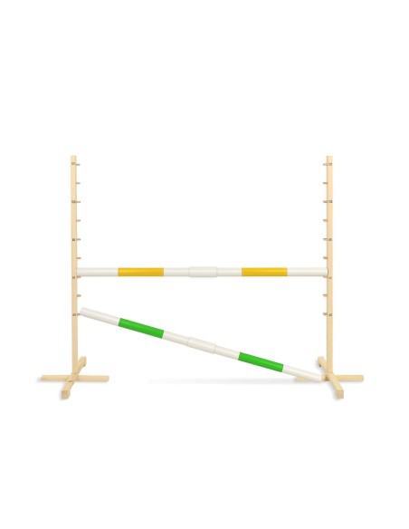 Jumping obstacle for Hobby Horse 160 cm, h-120 cm, with two bars yellow and green