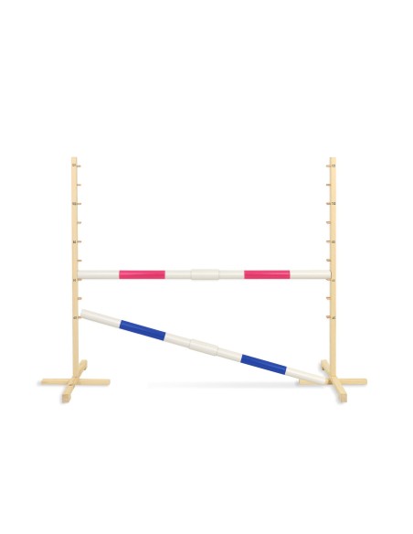 Jumping obstacle for Hobby Horse 160 cm, h-120 cm, with two bars pink and blue