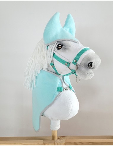 Set for Hobby Horse A3: Fleece blanket + earmuffs - light mint