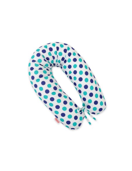 Multifunctional pregnancy pillow Longer - Mint-navy blue dots