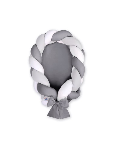 Braided baby nest 2 in 1 - white-gray- anthracite