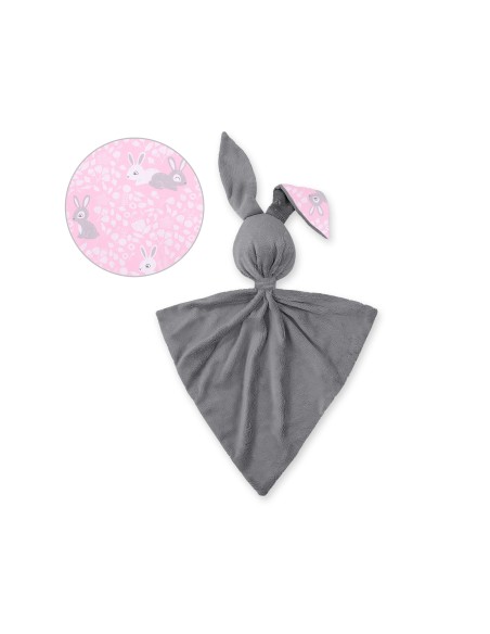 Cuddly rabbit double-sided - pink rabbits