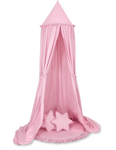 Set: Hanging canopy + Floor play mat + pillows - pink