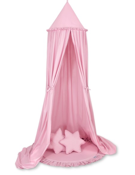 Set: Hanging canopy + Floor play mat + pillows - pink