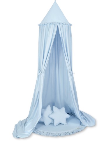 Set: Hanging canopy + Floor play mat + pillows - blue