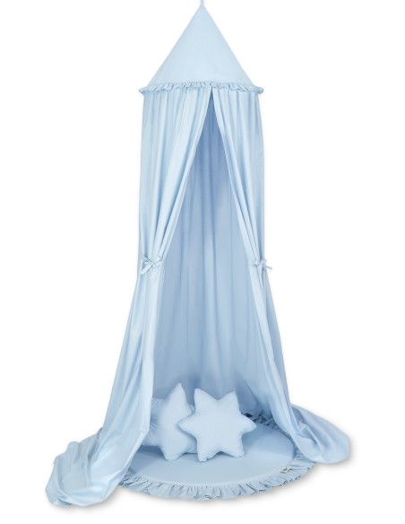 Set: Hanging canopy + Floor play mat + pillows - blue