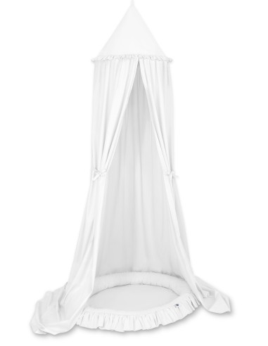 Set: Hanging canopy + Nest with flounce- white