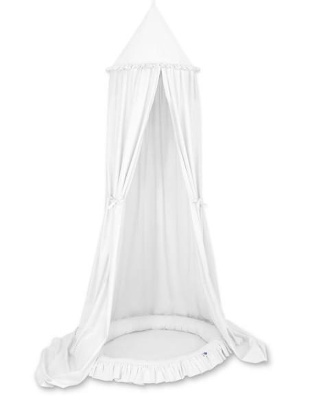 Set: Hanging canopy + Nest with flounce- white