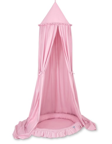 Set: Hanging canopy + Nest with flounce- pink