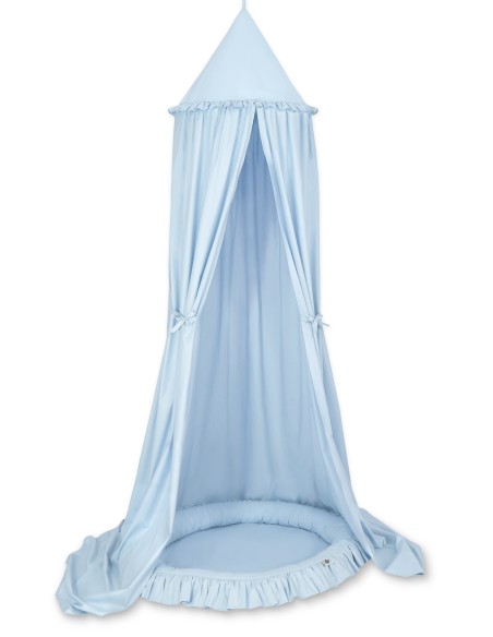 Set: Hanging canopy + Nest with flounce- blue