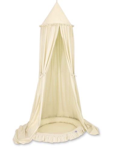 Set: Hanging canopy + Nest with flounce- cream