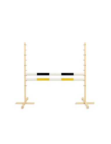 Jumping obstacle for Hobby Horse 120cm, with two beams black and yellow