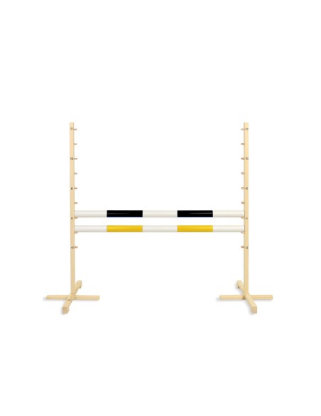 Jumping obstacle for Hobby Horse 120cm, with two beams black and yellow