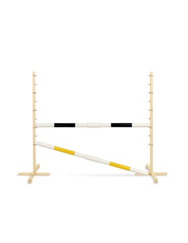 Jumping obstacle for Hobby Horse 160 cm, h-120 cm, with two bars black and yellow