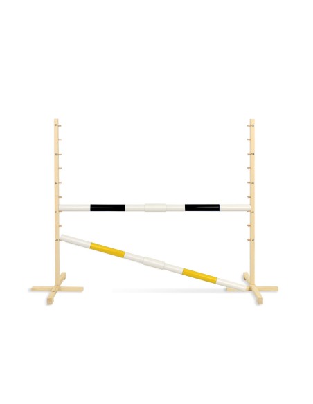 Jumping obstacle for Hobby Horse 160 cm, h-120 cm, with two bars black and yellow