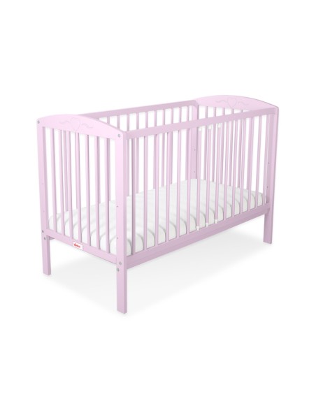 Baby cot 120x60cm with hearts no. 5003-08- pink