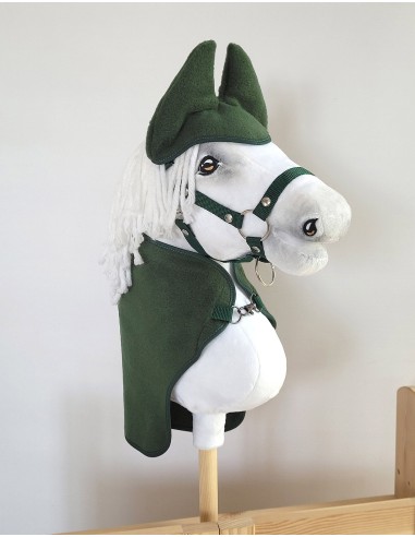 Set for Hobby Horse A3: Fleece blanket + earmuffs - bottle green